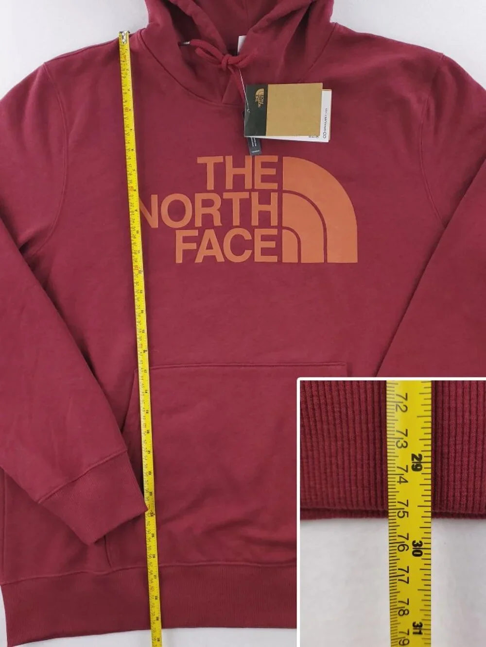North Face Hoodie Fleece Circular Design Half Dome Pullover Men's XL NWT